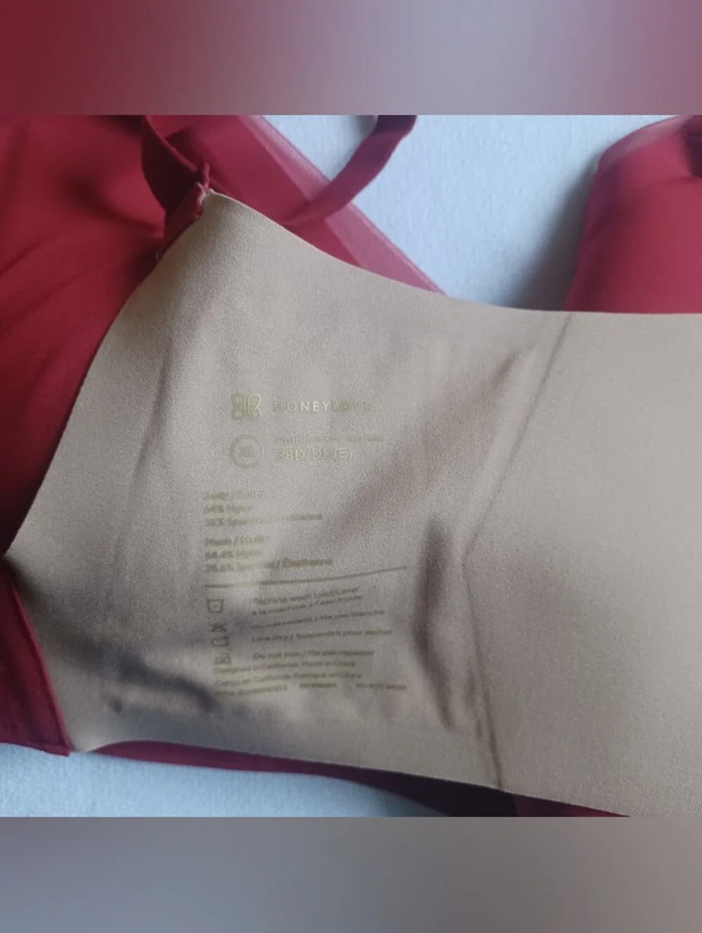 HONEYLOVE Crossover Bra In Red XL 38D